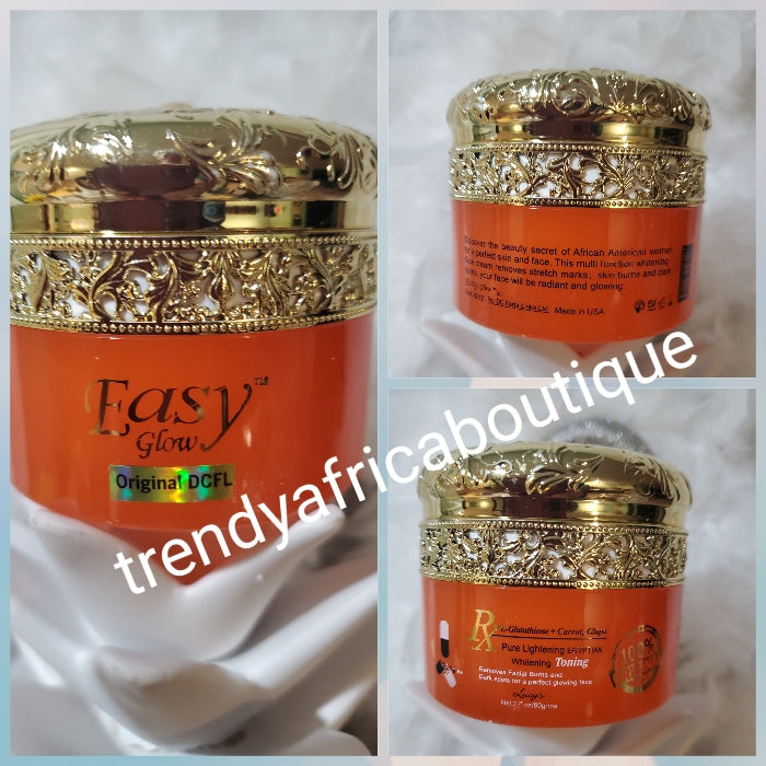 Easy glow egyptian lightening and toning face cream with glutathione and carrot oil. Anti facial burn and spots 80g