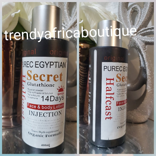 Original Purec Egyptian secret Half-Cast face & body lotion with glutathion 400ml x1 spf20.  ORGANIC FORMULA