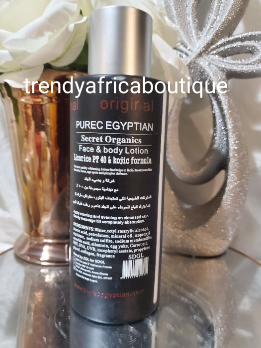 Original Purec Egyptian secret Half-Cast face & body lotion with glutathion 400ml x1 spf20.  ORGANIC FORMULA