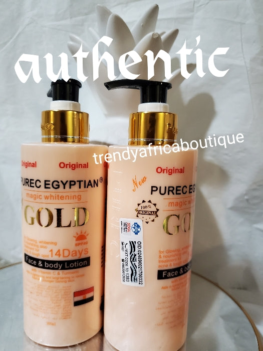 Original Purec Egyptian magic whitening Gold body lotion with egg yolk, + Egyptian whitening serum with argan oil SPF 70. Combo