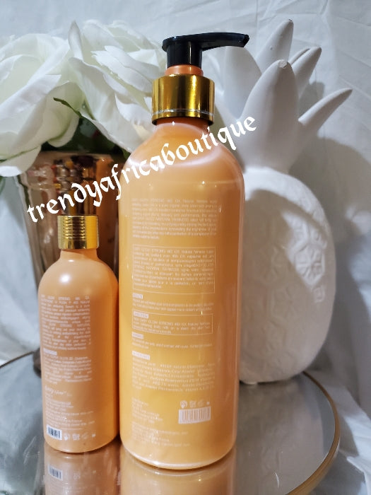 2pcs NEW Easy Glow Super Strong Natural fairness skin whitening body lotion 400ml  & serum GLUTA 5D. 80ML X 1. MIX INTO BODY LOTION