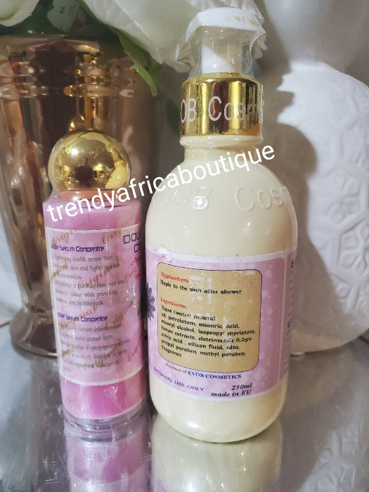 2pcs set: Evob sensitive skin multi action body lotion & the serum  Nourishes, super lightening anti blemishes and anti pigmentation combo. FOR SENSITIVE SKIN