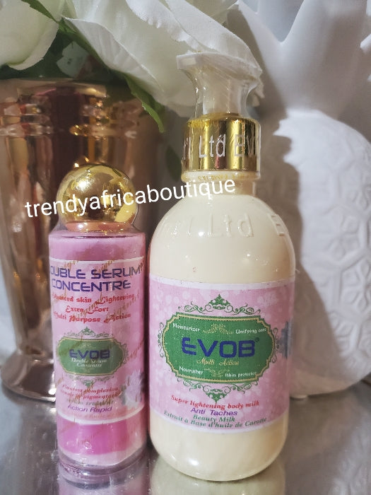 2pcs set: Evob sensitive skin multi action body lotion & the serum  Nourishes, super lightening anti blemishes and anti pigmentation combo. FOR SENSITIVE SKIN