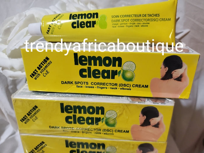 2in1 Lemon Clear Schönheitsserum mit Vit. C &amp; E PLUS Lemon Clear Creme zur Korrektur dunkler Flecken, superschnelle Wirkung mit Vitamin. C &amp; E für Gesicht, Ellbogen, Hals, Beine und mehr. Lichtecht und sicher