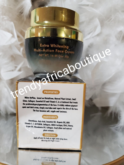 RAFFINE White Extra whitening multi action face cream. Glutation, snail slime, collagen & vitamin C.aging, anti stains, anti spots 50gx 1.  100% satisfaction👌👌