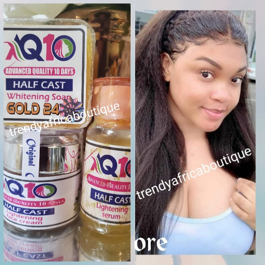 3pcs set:  EVOB AQ10 Advanced quality 10 days half-cast face cream 60g, Serum * soap.  💯 satisfaction EVOB. MIX one teaspoon of Serum into the face cre