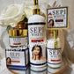 4pcs set SEPI WHITE STRONG Whitening Corrector body lotion, face cream, soap &  sepi concentrated serum. Dark spot corrector serum Super effective