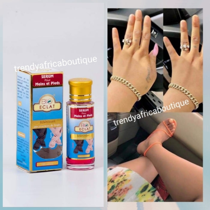 2 bottles: sale; BIO ECLAT Whitening serum/oil. 100% action on whitening black discolorations on hands and feet. Formulated with fruit extracts and essential oil. 35ml x 2 bottle!