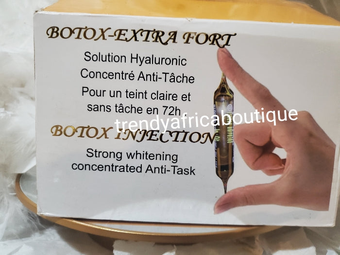 BOTOX-EXTRA FORT strong whitening concentre anti tache serum 72hrs action. 50ml x x1 bottle. 💯 Original mix into your body lotion or cup cream.