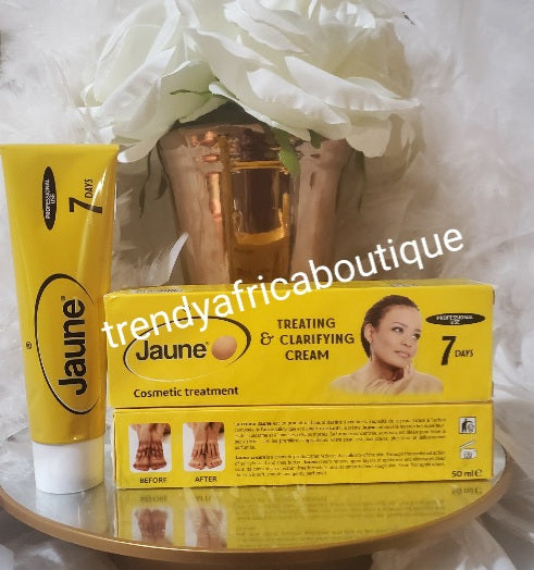 Jaune D'oeuf egg yolk treating & clarifying cream. 7 days action on dark knuckles, elbows, knees. Can be added to body lotion, face cream or apply to dark knuckles