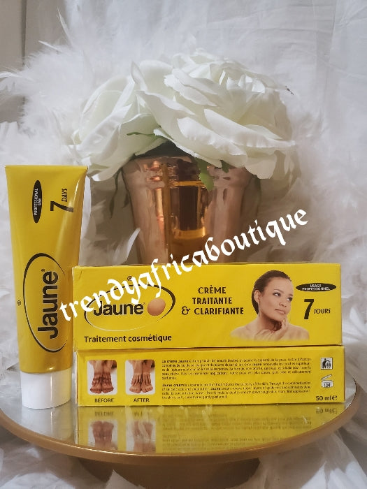 Jaune D'oeuf egg yolk treating & clarifying cream. 7 days action on dark knuckles, elbows, knees. Can be added to body lotion, face cream or apply to dark knuckles