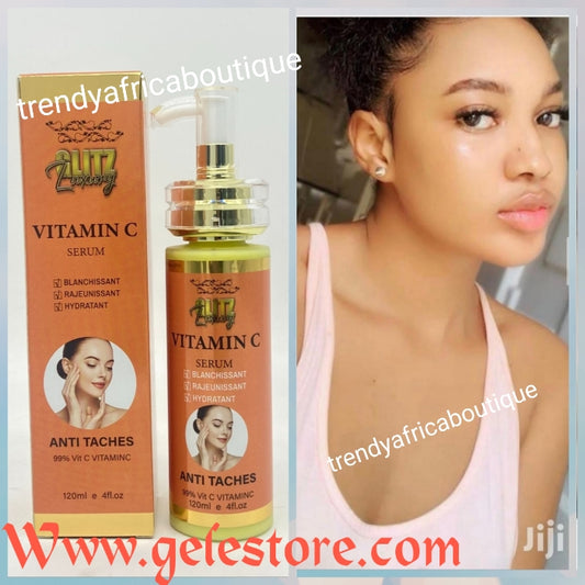NEW PRODUCT ALERT!!! Glitzluxury 99% Vitamin C concentrated serum with Collegen, hyaluronic acid face & body👌👌👌120ml x 1. FASTEST brightening anti dark spots, anti ageing. All skin types!