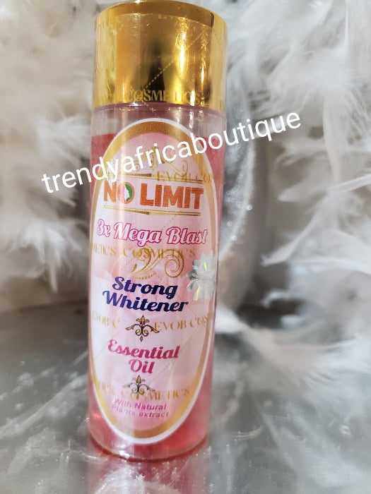 NO LIMIT 3X Mega blast strong whitening essential oil formulated with natural plant extracts. Safe to apply directly on face and body or mix into lotion. 100mlx1. For all skin types