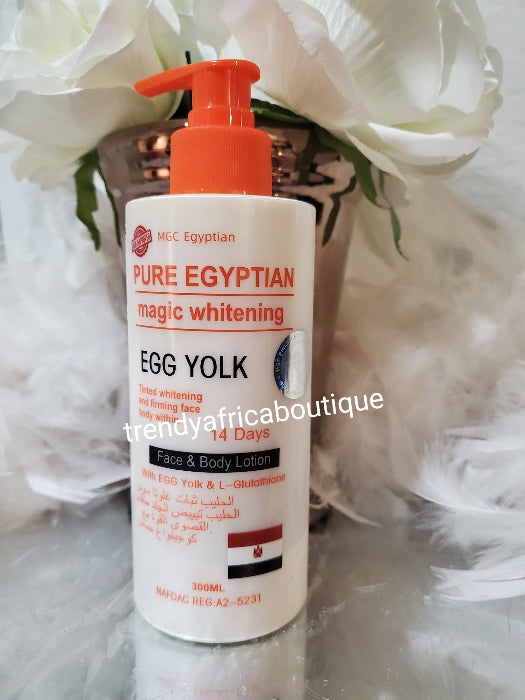 New & improved Pure Egyptian magic  whitening face & body lotion with egg yolk & L-Glutathion 300ml x 1. 14days action