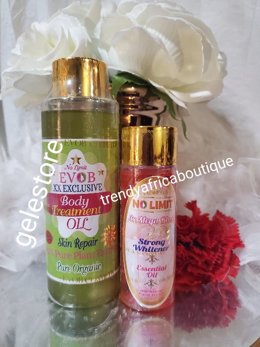 2 in 1 combo of  NO LIMIT exclusive skin repair treatment Pure Organic oil 300ml x1 + No Limit essential whitening oil 100mlx1