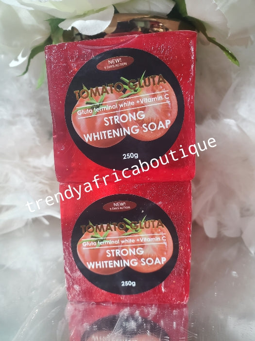 Tomato Gluta (Glutathion) Terminal white face and body soap made with vitamin C & Collagen 250g Strong whitening 5 days action.