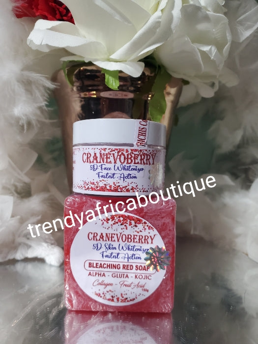 2pcs CranEvoberry 5D face whitenizer fastest action Bleaching Red tonic face cream 60g x 1 jar plus 1 SOAP sale from EVOB COSTMETICS