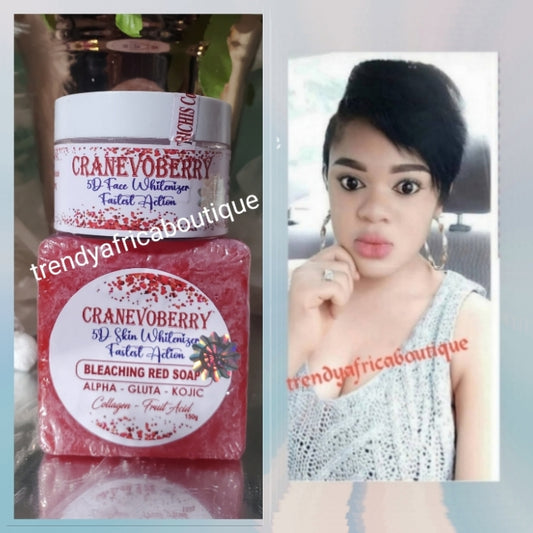 2pcs CranEvoberry 5D face whitenizer fastest action Bleaching Red tonic face cream 60g x 1 jar plus 1 SOAP sale from EVOB COSTMETICS