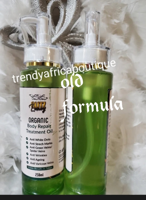 NEW DOUBLE POWER 💪💪Glitzluxury Organic body repair treatment oil. INFUSED WITH HERBS To Clear RICE dots, green veins, stretch marks etc results in 7 days. Excellent Promixing oil for skin repair 250ml x 1.