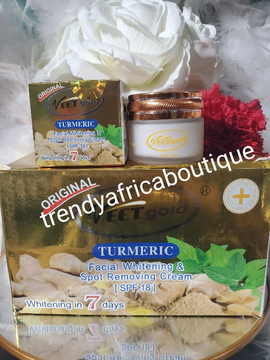 Veetgold turmeric facial whitening  & spot removing cream spf 18 💯 Original 25g&1 . Base on turmeric & kojic