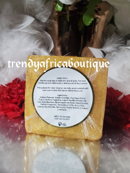 New BANGA!!! GLITZLUXURY LUMINOUS WHITE FACE & BODY SOAP. PREMIUM RADIANCE based on 24k gold and kojic acid. 250g x 1🔥👌👌👌👌 SMELL SO BEAUTIFUL!!