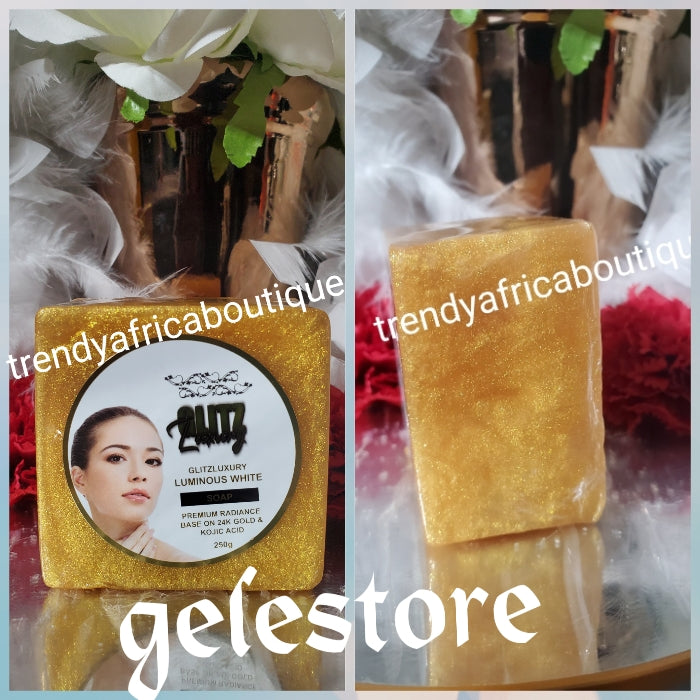 Warnung zu neuen Produkten: Glitzluxury hochwertige Kojisäure-Aufhellungsseife für Gesicht und Körper. 200 g x 1 Glutathion, Zitronenextrakte und Kurkuma