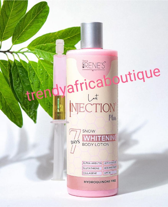 Tera Irene's lait injection plus SNOW whitening body lotion. See results from 7 days. PLUS serum 400ml x 1 spf 30. Glutathion, collagen alpha arbutin, witch hazel