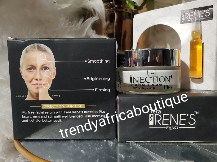 Tera Irene's lait injection PLUS anti-aging & brightening face cream with free serum. Spf 18 with retinol 30g x 1 jar