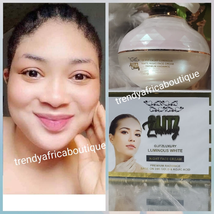 OSHAPRAPRA 5-7 days action!!! Glitzluxury luminous White NIGHT FACE CREAM. Premium Radiance based on 24k gold & kojic acid. Big jar x 1. LET YOUR FACE DO THE TALKING!!!🔥🔥🔥🔥💯👌