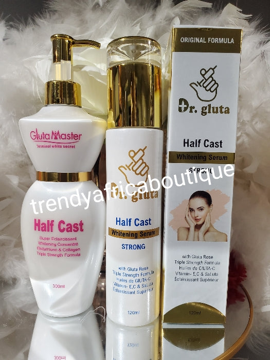 2pcs. Gluta Master half cast whitening body lotion and anti dark spots serum.Triple strenght formula with Gluta Rose, Vitamin E, C.