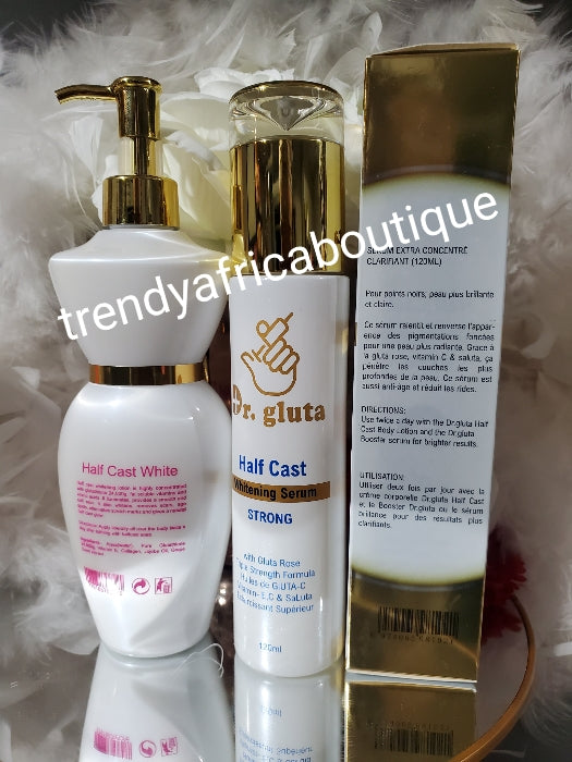 2pcs. Gluta Master half cast whitening body lotion and anti dark spots serum.Triple strenght formula with Gluta Rose, Vitamin E, C.