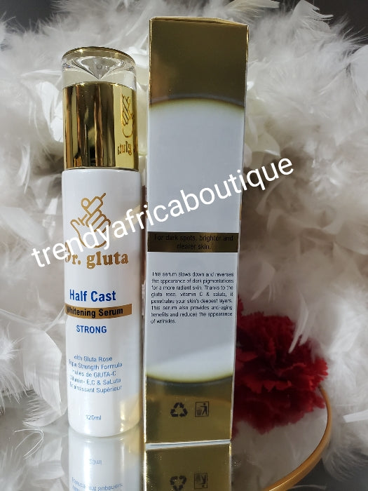 Dr. Gluta half cast whitening Serum/oil. Triple strenght formula with Gluta Rose, Vitamin E, C. For a brighter and clearer skin 120ml x1 strong whitening
