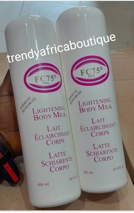 BACK IN STOCK!! Another BANGA!! 2pcs Combo FC75 Paris 🔥👌👌👌 enforced WHITENING FRENCH formular smooth, silky, hydrating. CLEAN KNUCKLES, NO STRETCH MARKS!   HYDROQUINOUN FREE.  Top class whitening body LOTION 500ml  & clarifying glycerin 200ml,