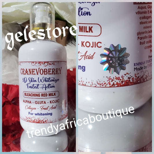 ANOTHER BANGA!!!! Cranevoberry 5d Skin whitening fast action BLEACHING red body lotion 250ml x 1. Kojic acid, alpha arbutin, glutathione and fruit acid & Collagen