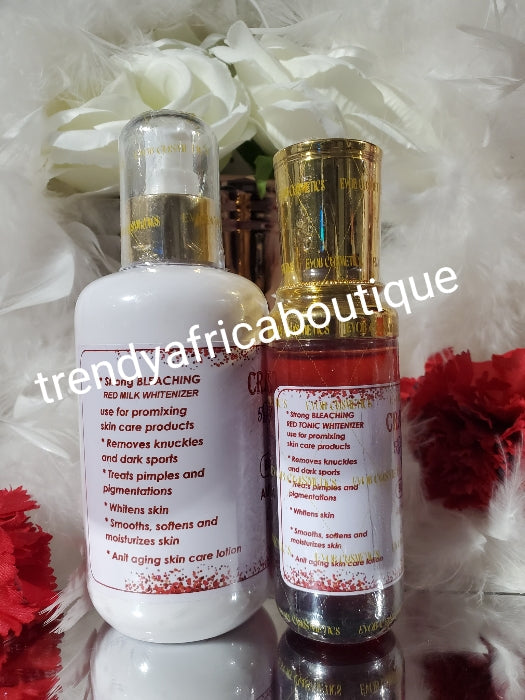 ANOTHER BANGA!!!! 2pcs set of Cranevoberry 5d Skin whitening fast action BLEACHING SET. Lotion 250ml & Serum 120ml  ALPHA, GLUTA, KOJIC, FRUIT ACID & COLLAGEN