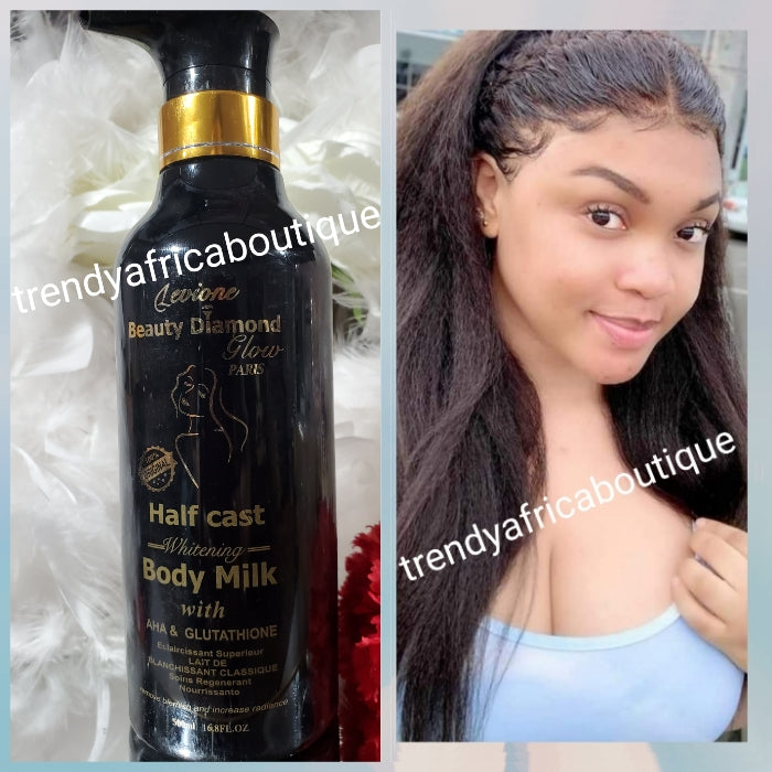 NEW BANGA: Levione Beauty diamond glow paris half cast whitening body milk with AHA & GLUTATHION. CLASSIC BLEACHER 500ML X 1. Super effective body lotion spf 45