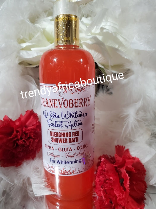 ANOTHER BANGA!!! Cranevoberry 5d Skin whitening fast action BLEACHING  Shower gel, Lotion, face cream,  & Serum. ALPHA, GLUTA, KOJIC, FRUIT ACID & COLLAGEN 500ml x 1 bottle sale