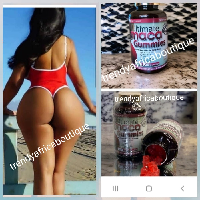 New arrival: Ultimate Maca gummies 400ml, 120 gummies in a bottle x 1 bottle sale. Spcialty for butt & hips💯 AUTHENTIC. Butt enhancer, sexy curves