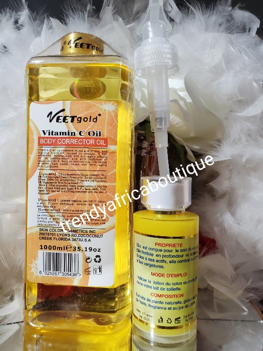 Pro-mix veetgold vitamin C oil for active whitening; VeetGold Vitamin C body corrector oil with pump 100% spf15  & Gluta 3 days lightening & treatment concentre serum.