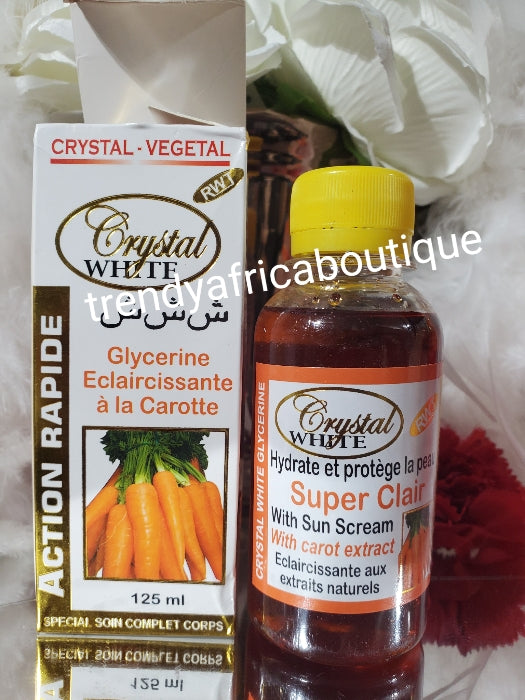 RWT Crystal whitening glycerin with carot extracts? Sun screen, & vitamin E. 125ml x 1 Apply directly or mix into body lotion