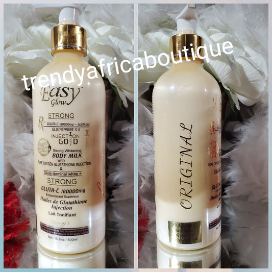 X 1 bottle Easy Glow strong whitening body lotion  500ml x 1 bottle sale. Gluta C 180000mg. Fast action