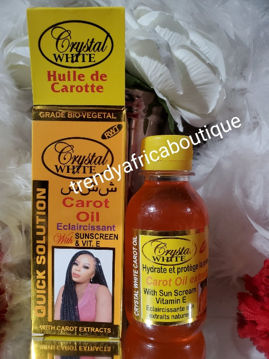 RWT Crystal White carrot oil. Skin lightening witj sun scree and vitamin E. 125mlx 1. QUICK SOLUTION