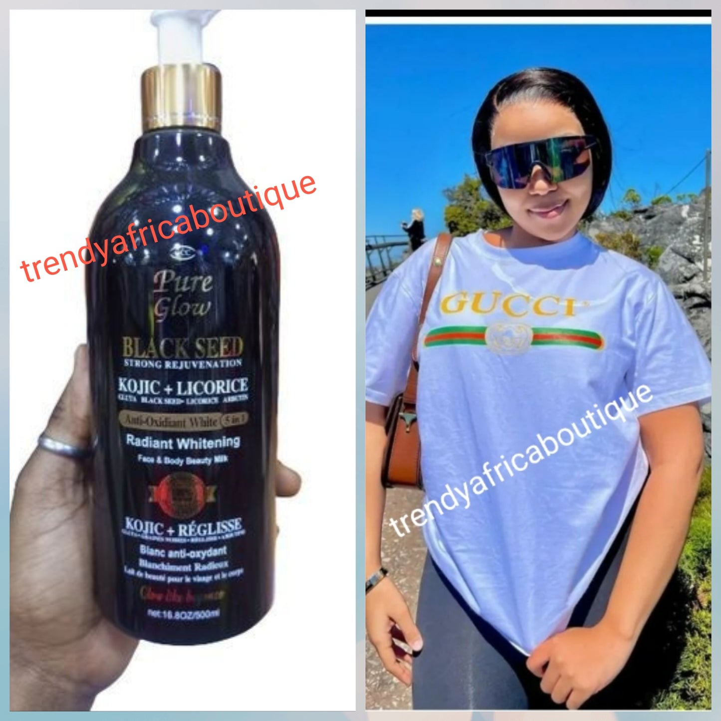 GCC Pure Glow with black seed. Radiant Beauty body lotion with kojic & Licorice 500mlx 1