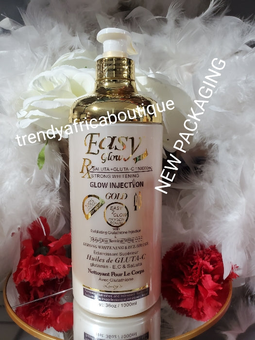 Easy Glow with gluta C injection 150000mg  strong whitening oxygen Body scrub 1000ml . Fast action. Also use with easy glow body lotion.