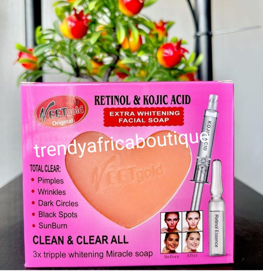 X 1 NEW BANGA Veetgold original. Retinol & kojic acid facial soap. Clean and clear 3riple action whitening miracle soap. X 1