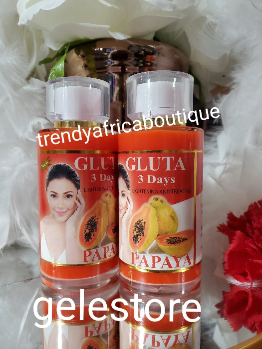 X 1 Another banga serum: Gluta 3 days lightening and treatment serum with papaya extract: mix into body lotion or shower gel. 100ml x 1