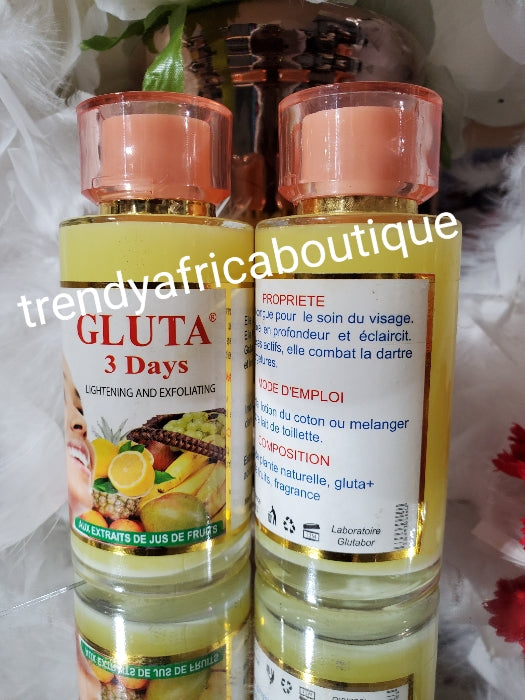 X 1 Another banga serum: Gluta 3 days lightening and treatment serum with MIX FRUITS extract: mix into body lotion or shower gel. 100ml x 1