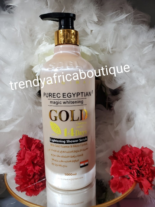 NEW ORIGINAL Purec Egyptian magic Gold lightening shower gel with exfoliating particles 1000mlx 1.