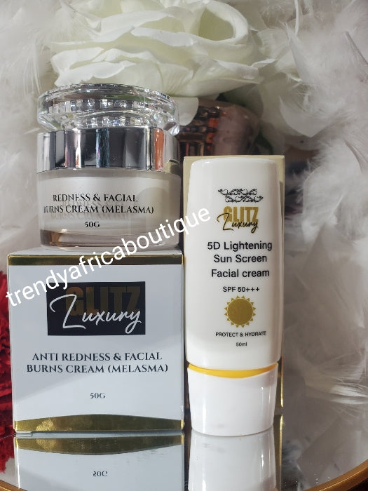 GLITZLUXURY EXKLUSIV gegen Rötungen und Sonnenbrand. Aufhellende Gesichtscreme. Anti Malasma. Super wirksames, schnelles ACTIO👌. Jetzt größeres Glas 50 g x 1