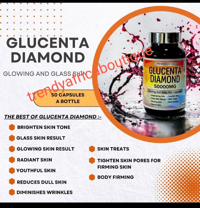 PREMIER EDITION GLUCENTA DIAMOND, skin Brightening & GLOWING skin combo with frozen collagen whiteningx10  perfect combo supplements